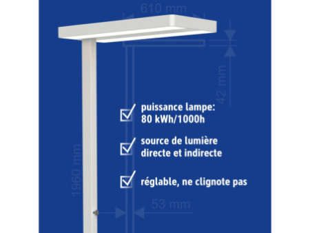 MAUL Lampadaire à LED MAULjaval, dimmable, blanc