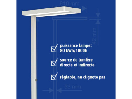 MAUL Lampadaire à LED MAULjuvis, dimmable, socle, blanc