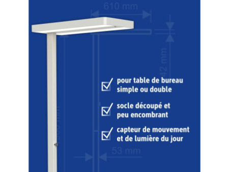MAUL Lampadaire à LED MAULjuvis, dimmable, socle, blanc