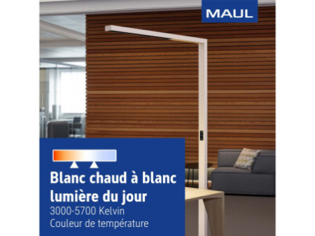 MAUL Lampadaire à LED MAULsirius sensor, dimmable, blanc