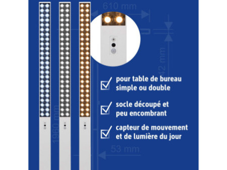 MAUL Lampadaire à LED MAULsirius sensor, dimmable, blanc