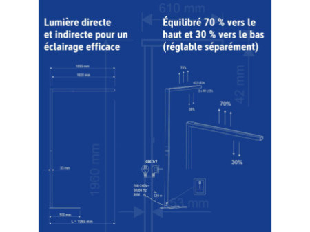 MAUL Lampadaire à LED MAULsirius sensor, dimmable, blanc