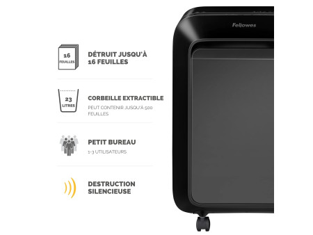 Fellowes Destructeur de documents Powershred LX210, noir
