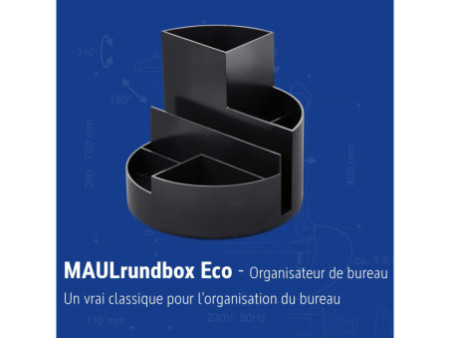 MAUL Multipot MAULrundbox Recycling, rond, noir