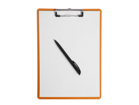 MAUL Porte-bloc avec pince MAULflexx, A4, orange / noir