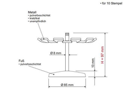 MAUL Porte-tampons rond, 10 tampons, noir, (51010-90)