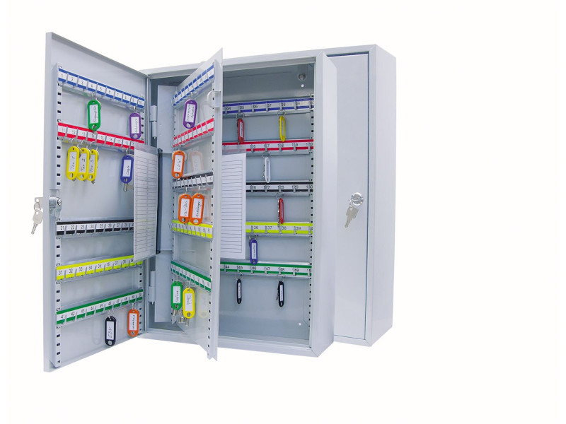 WEDO Armoire à clés pour 150 clés, dix barettes, gris clair