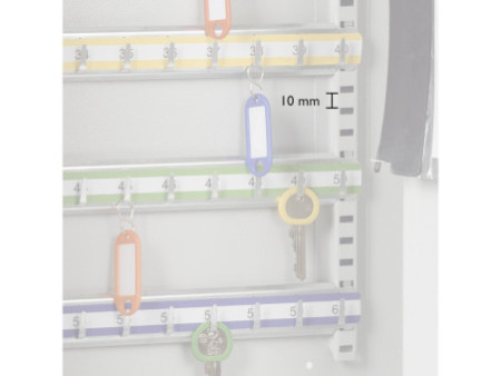 WEDO Armoire à clés pour 150 clés, dix barettes, gris clair