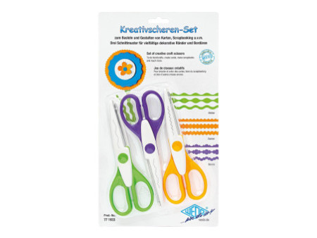 WEDO Set de ciseaux cranteurs, set de 3, assorti