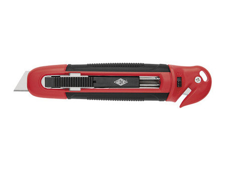 WEDO Cutter de sécurité Standard, lame trapèze, noir/rouge