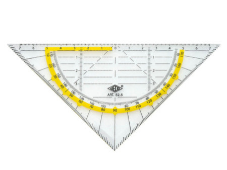 WEDO Equerre géométrique standard, hypoténuse 160 mm