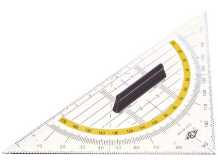 WEDO Equerre géométrique, hypoténuse 160 mm,poignée amovible