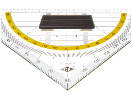 WEDO Equerre géométrique, hypoténuse 160 mm,poignée amovible