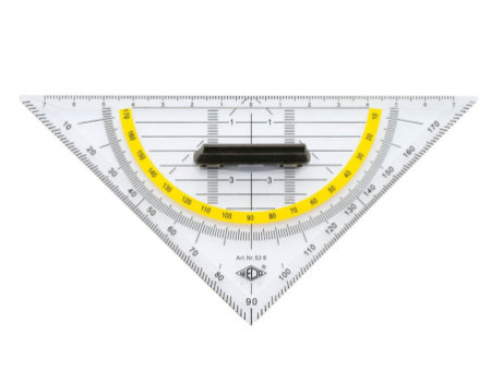 WEDO Equerre géométrique, hypoténuse 160 mm,poignée amovible