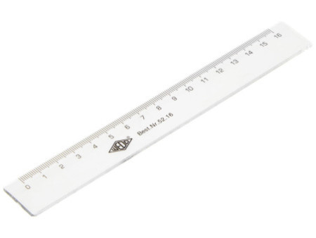 WEDO Règle plate, 160 mm, en plastique, transparente