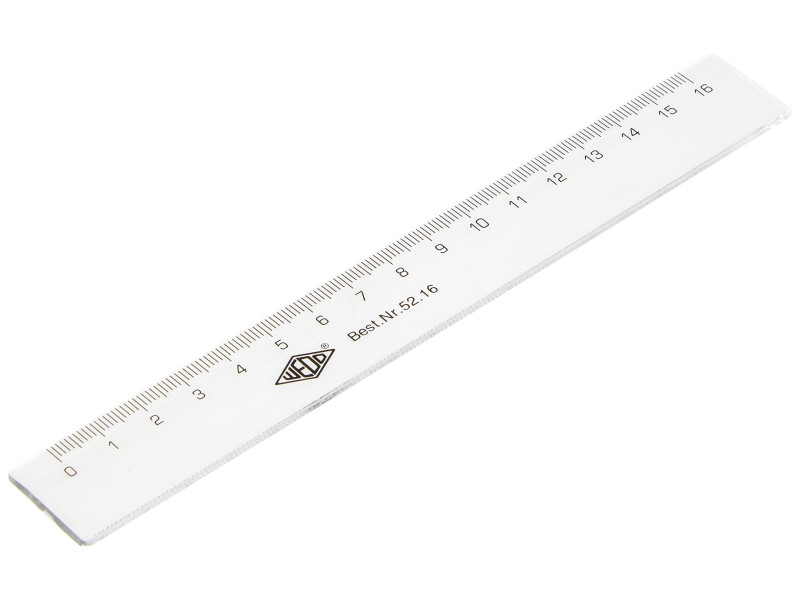 WEDO Règle plate, 160 mm, en plastique, transparente