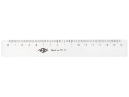 WEDO Règle plate, 160 mm, en plastique, transparente