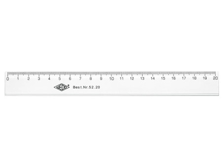 WEDO Règle plate, 200 mm, en plastique, transparente