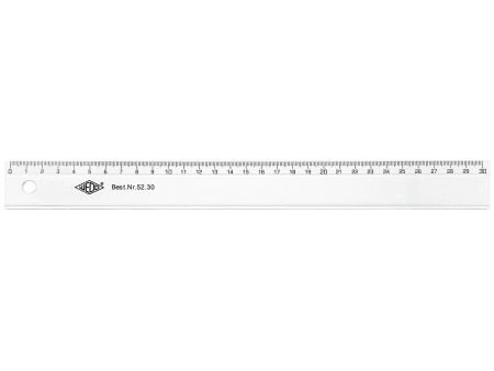 WEDO Règle plate, 300 mm, en plastique, transparente