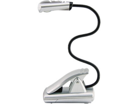WEDO Lampe de lecture LED avec clip, mobile, 1 LED, argent