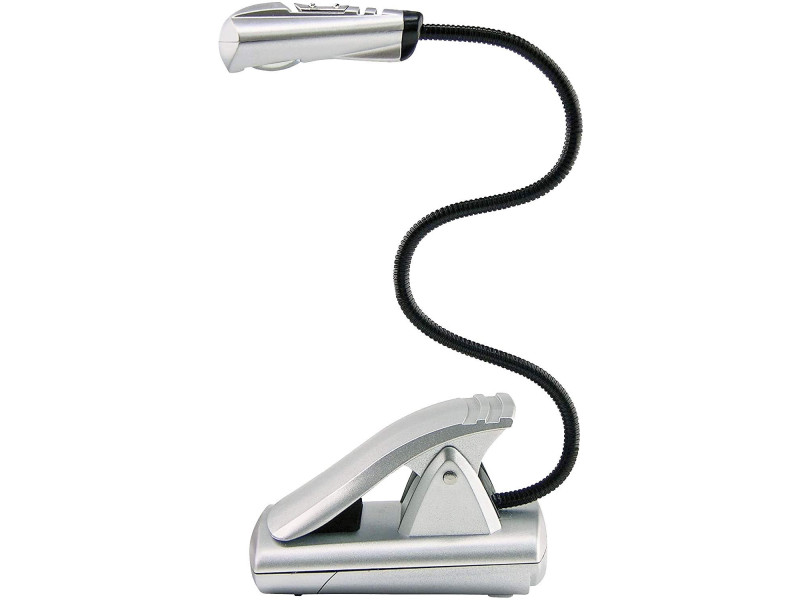 WEDO Lampe de lecture LED avec clip, mobile, 1 LED, argent