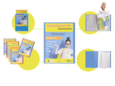 PAGNA Protège-documents de présentation 'School', bleu clair