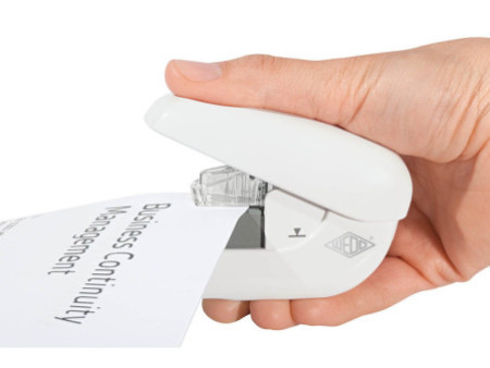 WEDO Mini agrafeuse sans agrafes, capacité: 5 feuilles,blanc