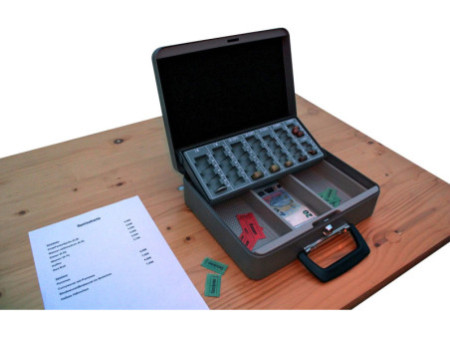 WEDO Coffret-caisse à monnaie standard, en tôle acier, gris