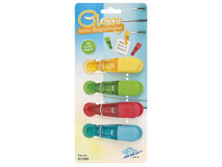 WEDO Aimants clip GLOSSY, kit de 4, assorti