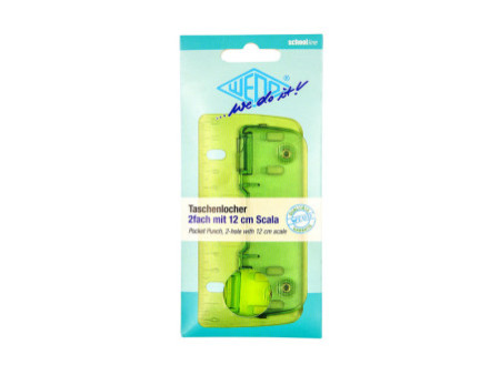 WEDO Perforateur de poche, capacité: 3 feuilles, vert ICE