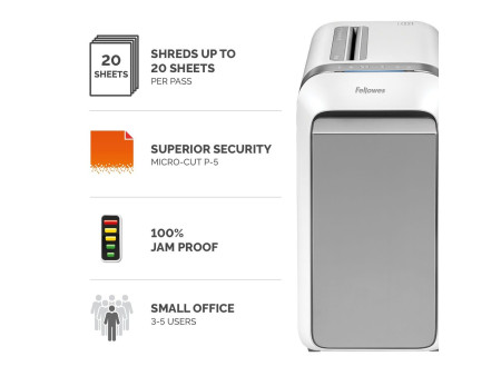 Fellowes Destructeur de documents Powershred LX 221, blanc