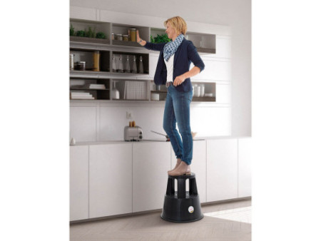 WEDO Tabouret marchepied STEP, plastique, noir / RAL 9005