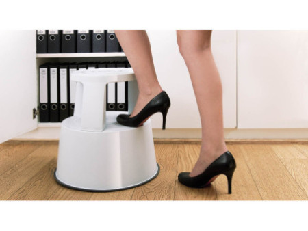 WEDO Tabouret marchepied STEP, plastique, gris / RAL 7012