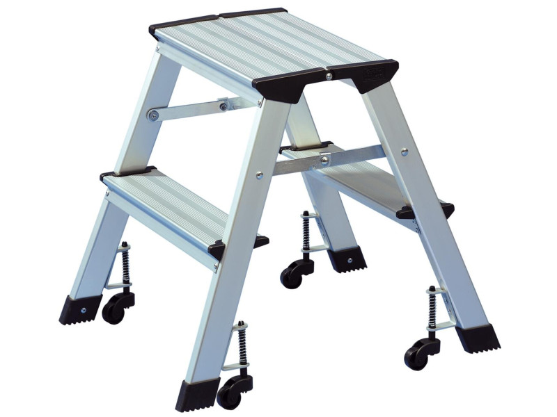 WEDO Escabeau, en aluminium, capacité: 150 kg, 2 x 2 marches