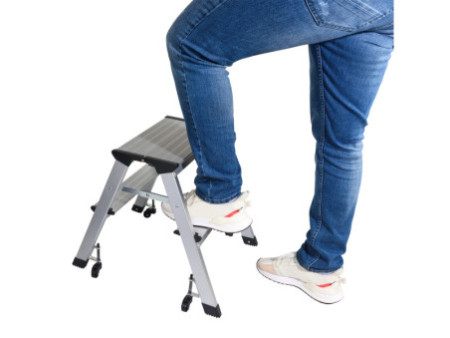 WEDO Escabeau, en aluminium, capacité: 150 kg, 2 x 2 marches