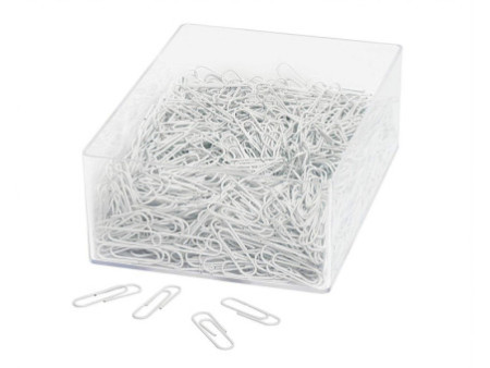 WEDO Trombones recouverts de plastique, 27 mm, blanc