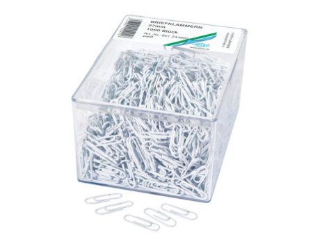 WEDO Trombones recouverts de plastique, 27 mm, blanc