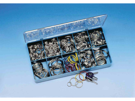 WEDO Anneaux porte-clé en métal, assortiment de 300 pièces