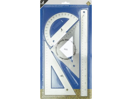 kangaro Kit de géométrie, inox, 4 pièces