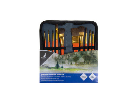 kangaro Set de pinceaux aquarelle, 10 pièces, dans un étui