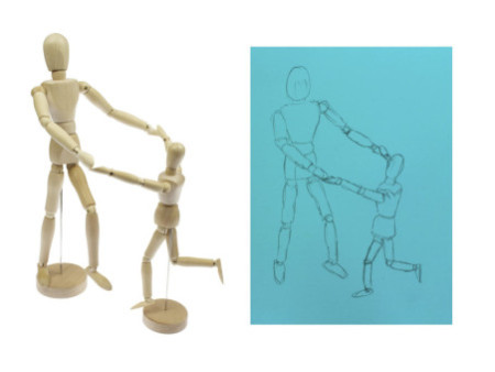 kangaro Mannequin articulé, hauteur: 200 mm, neutre