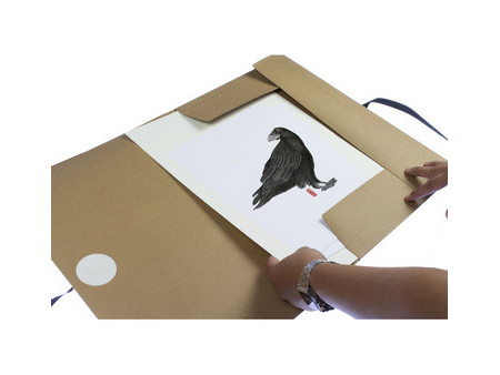 kangaro Carton à dessin Kraft, A3, carton, avec ruban