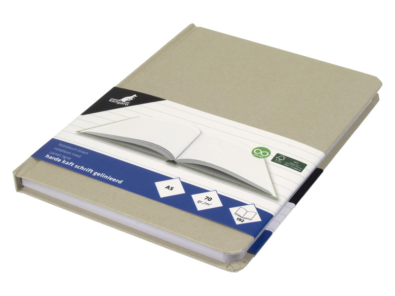 kangaro Cahier Kraft, A5, 192 pages, ligné