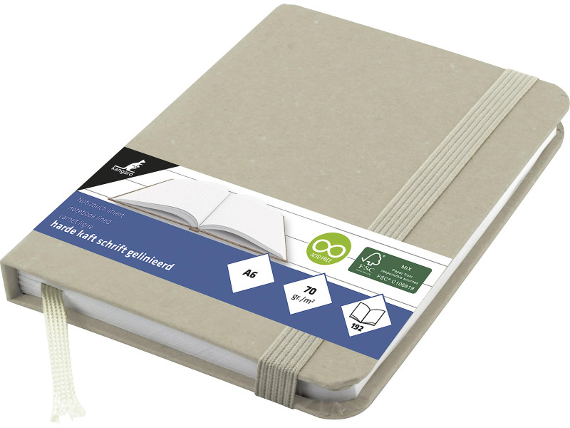 kangaro Carnet Kraft, A6, 192 pages, ligné