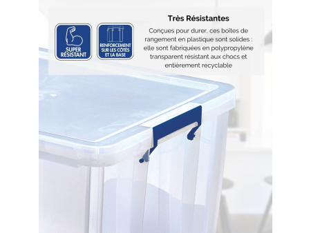 Fellowes Boîte de rangement ProStore, 48 litres, transparent