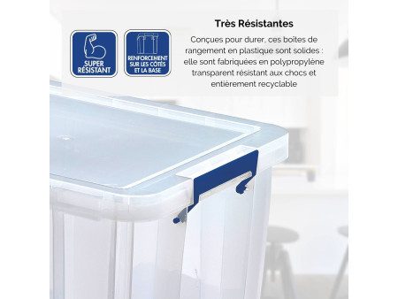 Fellowes Boîte de rangement ProStore, 36 litres, transparent