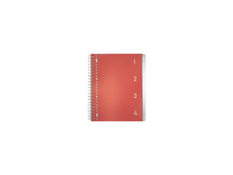 kangaro Cahier à spirale 4en1, A4, ligné, 200 pages, bleu