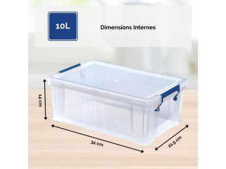 Fellowes Boîte de rangement ProStore, 10 litres, transparent