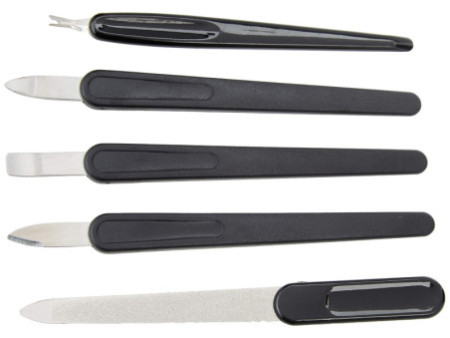 Clauss Kit de manucure, étui en cuir, 10 pièces, noir