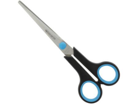 WESTCOTT Ciseaux Easy Grip, longueur: 175 mm, bleu/noir
